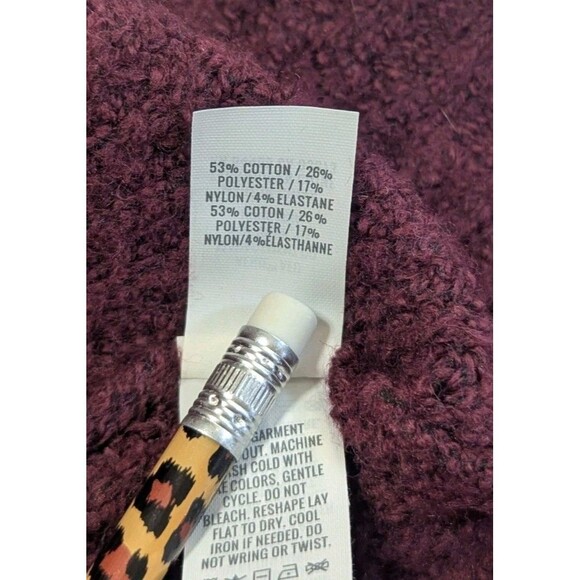 Aerie Purple Plum Sweater Dress Women's Size Med Knit Cozy Twist V Back - Picture 5 of 8